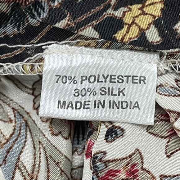 Perry Walker Womens Multicolor Floral Print Midi Dress With Tassel Sz S-M - Picture 9 of 10